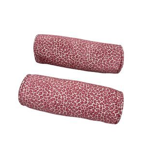 Pink Leopard Bolster Pillows Set of 2